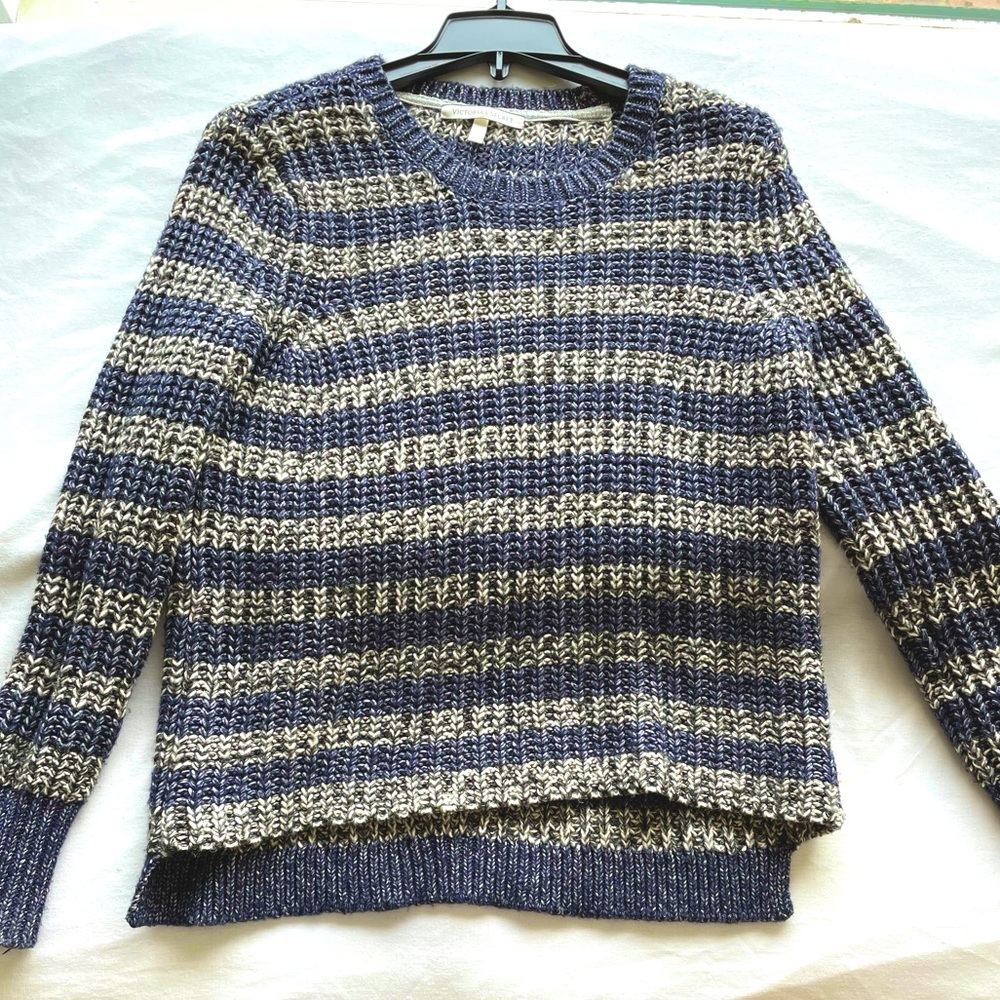 Blue and gray knit sweater